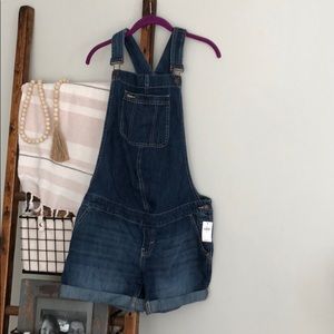 NWT maternity overall jean shorts